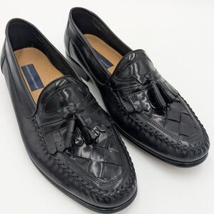 Giorgio Brutini Black Leather Tassel Loafers Moccasin Toe Slip On Dress Shoe 12D